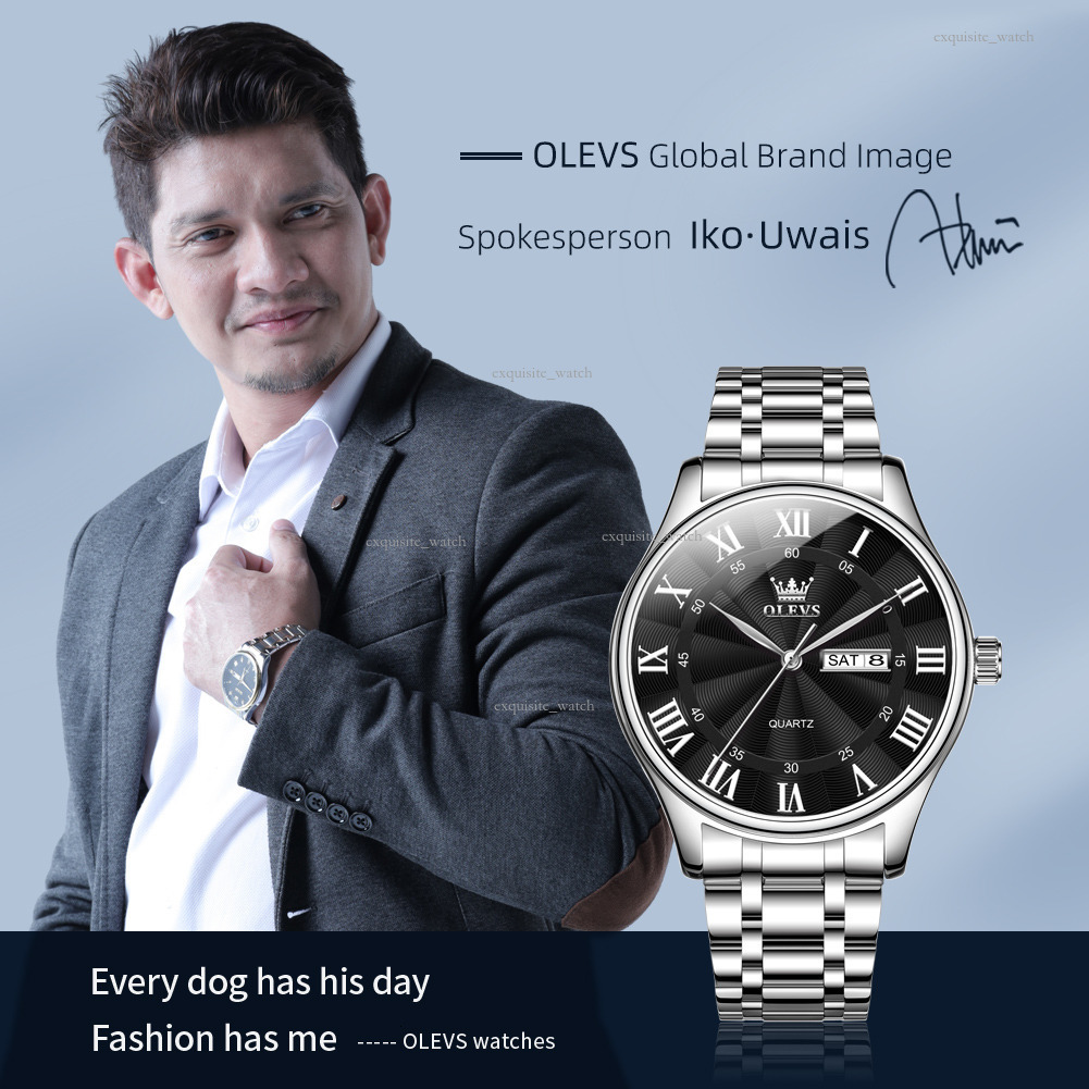 OLEVS Brand Designer Men's Watch All-in-one Dropshipping Cross-border Best-selling Waterproof Double Calendar Luxury Men's Watch