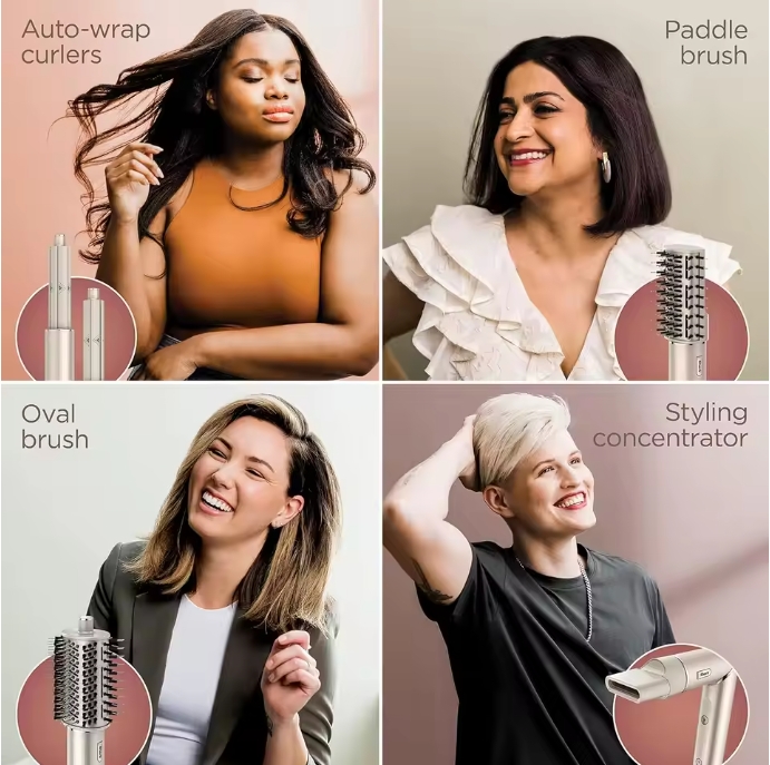 Shark HD430 FlexStyle Negative Ion Hair Dryer&Air Styler Wrap,5-in-1 Airwrap Brush & Multi-Styler With Auto-Wrap Hair Curlers