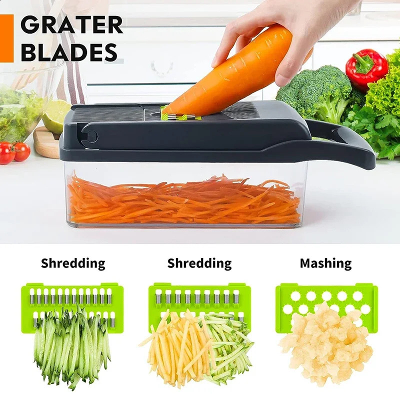 16 in 1 Multifunctional Vegetable Chopper Onion Chopper Handle Food Grate Food Chopper Kitchen tools Vegetable Slicer Dicer Cut 250422