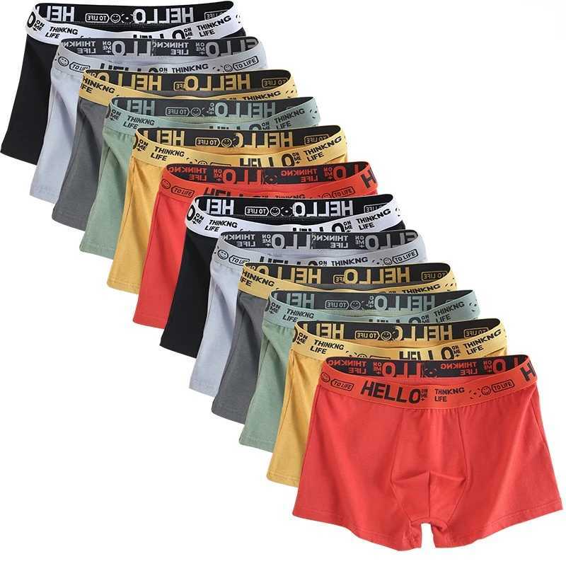 6 pieces of mens underwear mens cotton underwear mens pure mens underwear shorts breathable boxing shorts comfortable and soft plus size Z250422-1