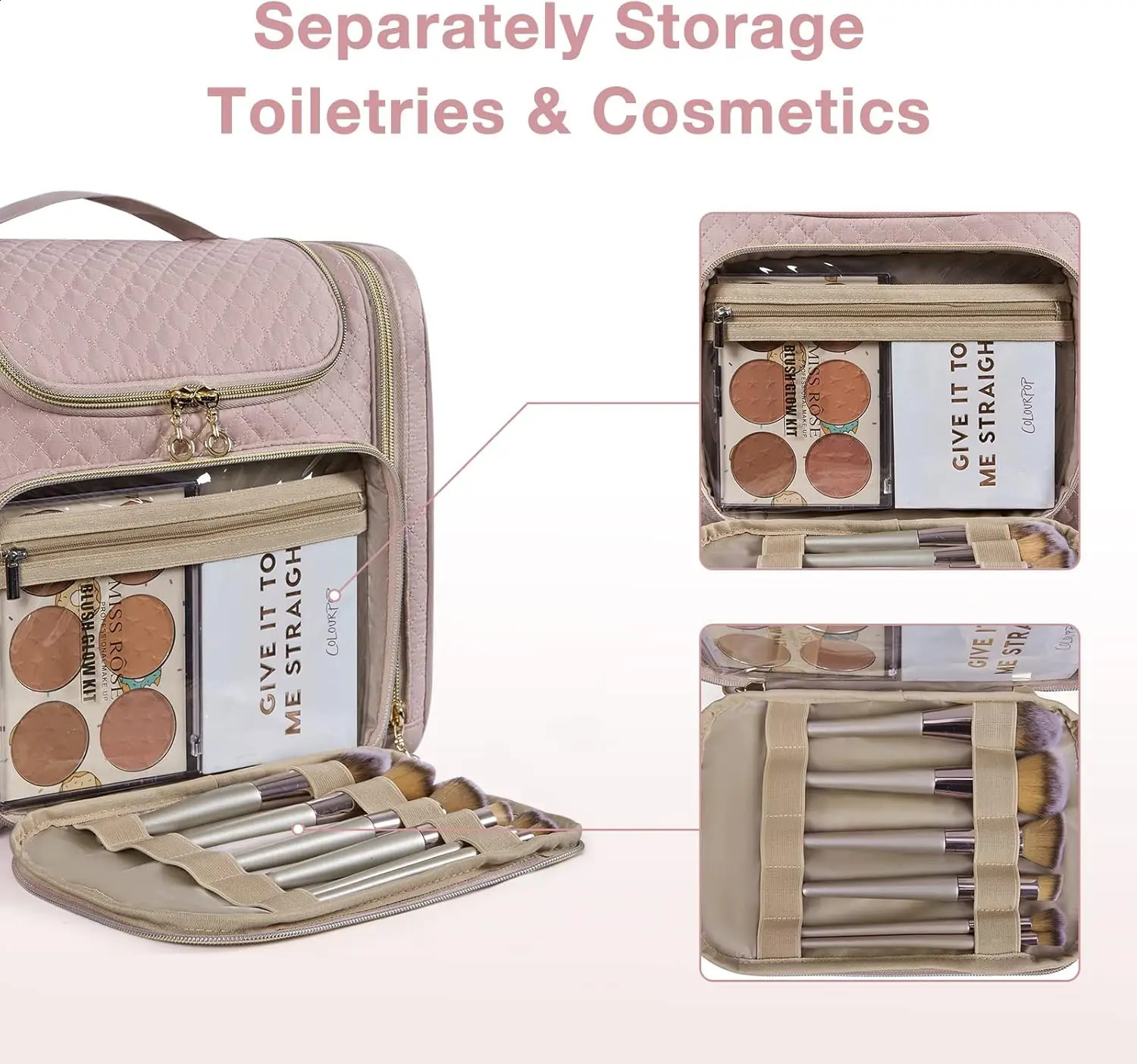 Travel Toiletry Bag for Women Hanging Toiletry Bag Large Capacity Cosmetic Makeup Bag Essentials Travel Organizer 250422