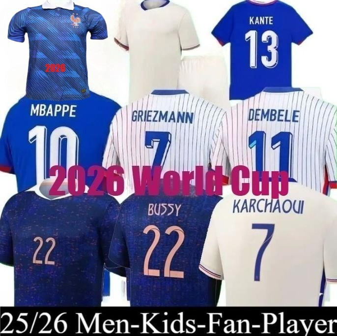 2026 World Cup French Jereys MBAPPE Soccer Jerey final BENZEMA GIROUD GRIEZMANN SALIBA PAVARD KANTE POGBA THURAM KOLO 25 26 27 Maillot De Foot Equipe Football Shirt