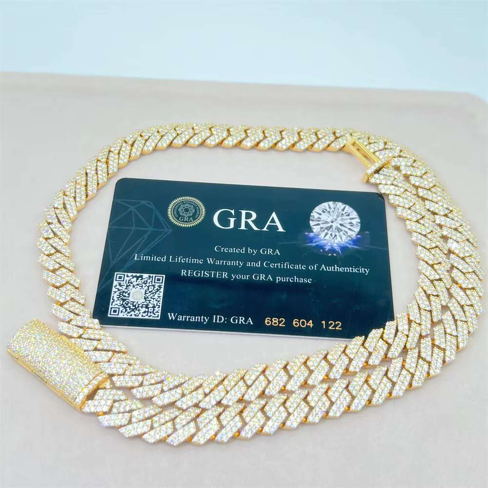2022 New Design Hip Hop Jewelry Custom 925 Sterling Silver 10mm Bracelet Necklace Mens Iced Out Cuban Link Chain