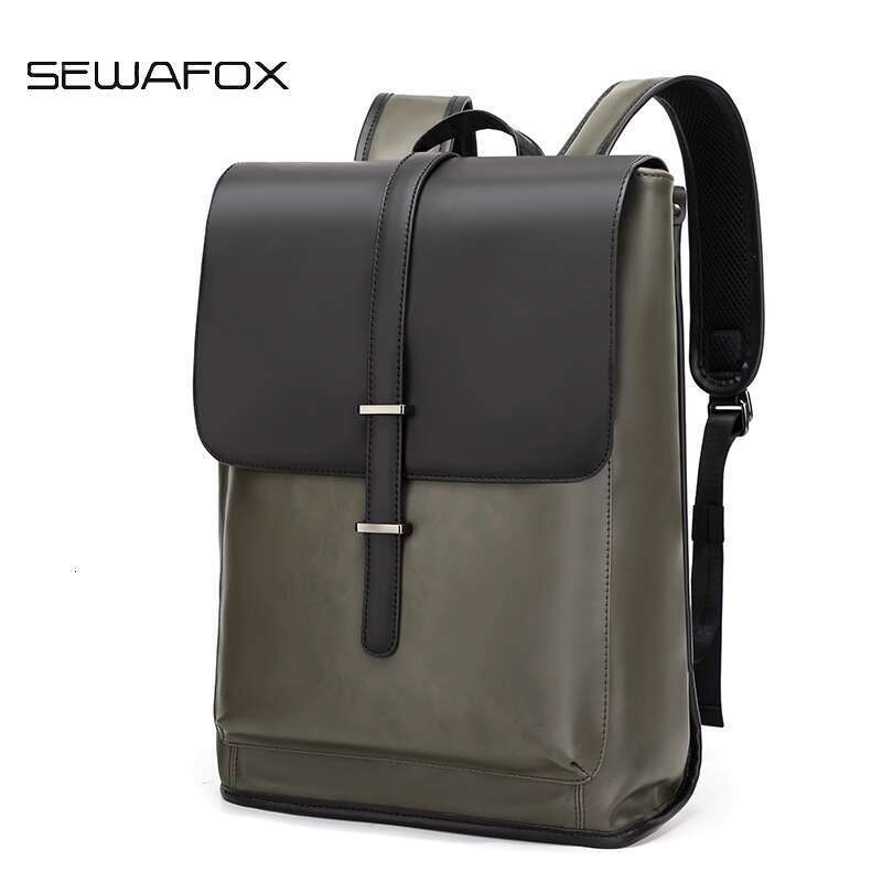 Computer business travel men's commuting small notebook leather backpack men 2024 new model