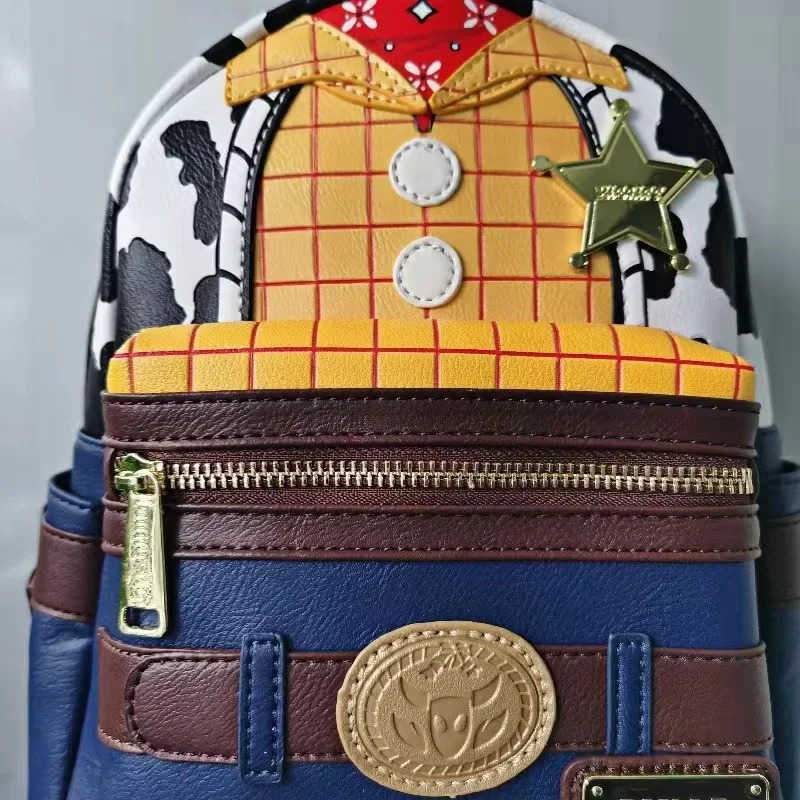 Disney Toy Story Womens Double Belt Shoulder Bag Wallet PU Backpack High Quality Cartoon Leisure Childrens School Bag Gift W20250423