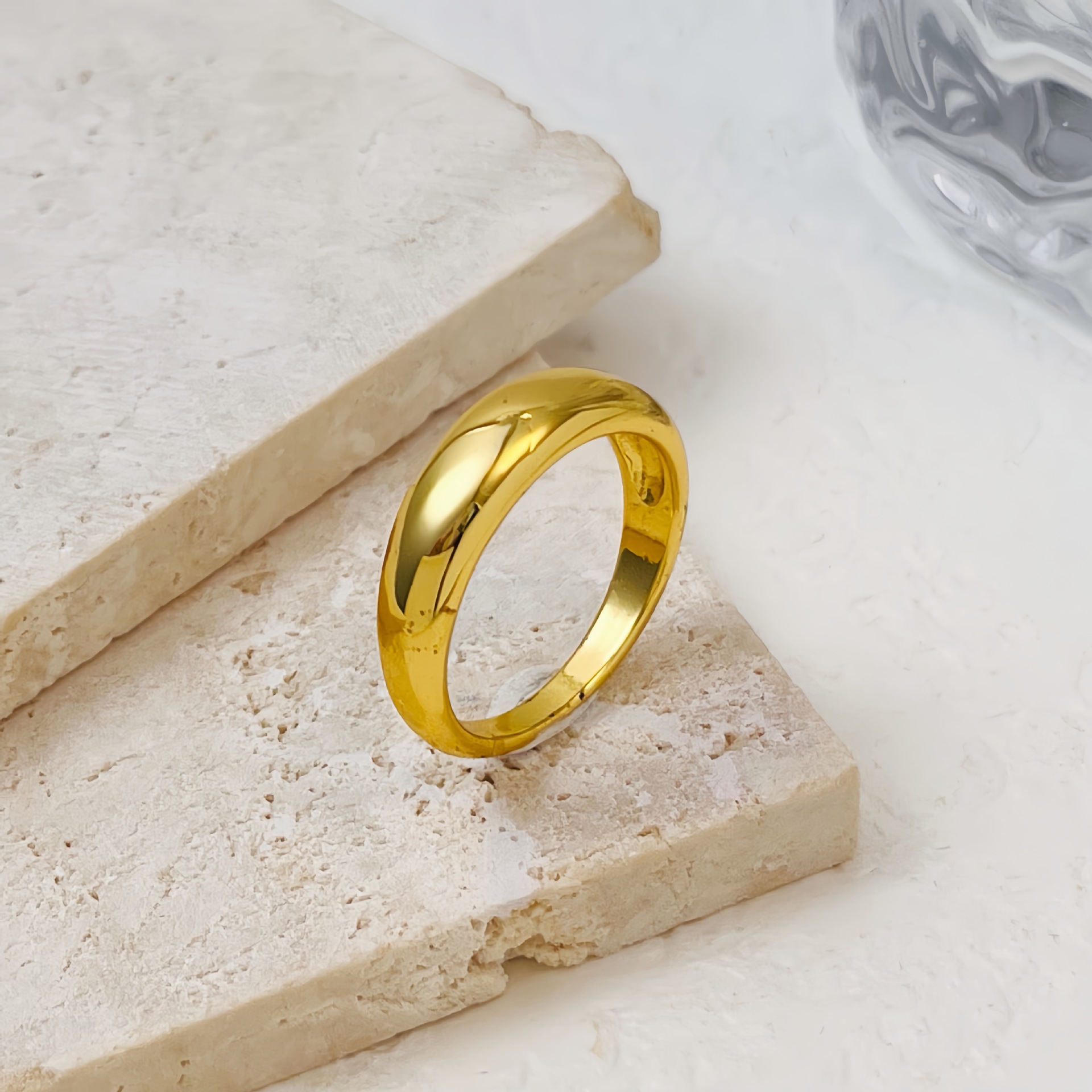 ins niche minimalist exaggerated heart-shaped titanium steel ring High quality gold designer diamond ring rings designer for women engagement men love - view 4