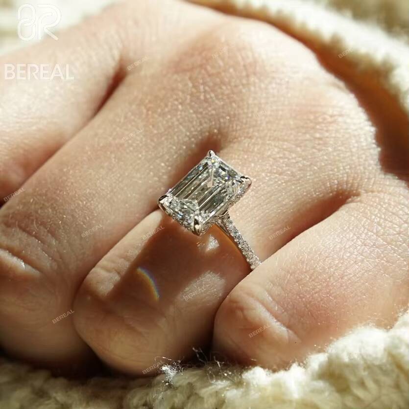 IGI Certified Vvs Lab Grown Diamond Custom Unique Engagement Rings Luxury White Gold 925 Silver Diamond Engagement Ring Jewelry