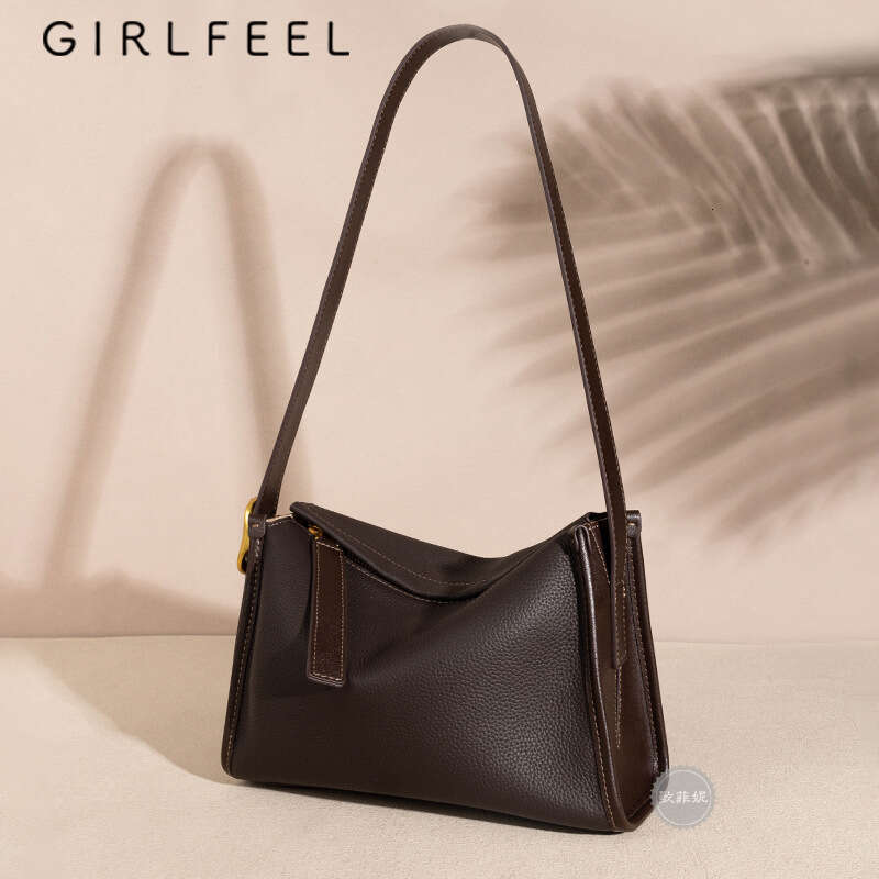 Ge Feni's new 2025 high-end texture top layer cowhide pillow bag, versatile genuine leather shoulder crossbody bag for women
