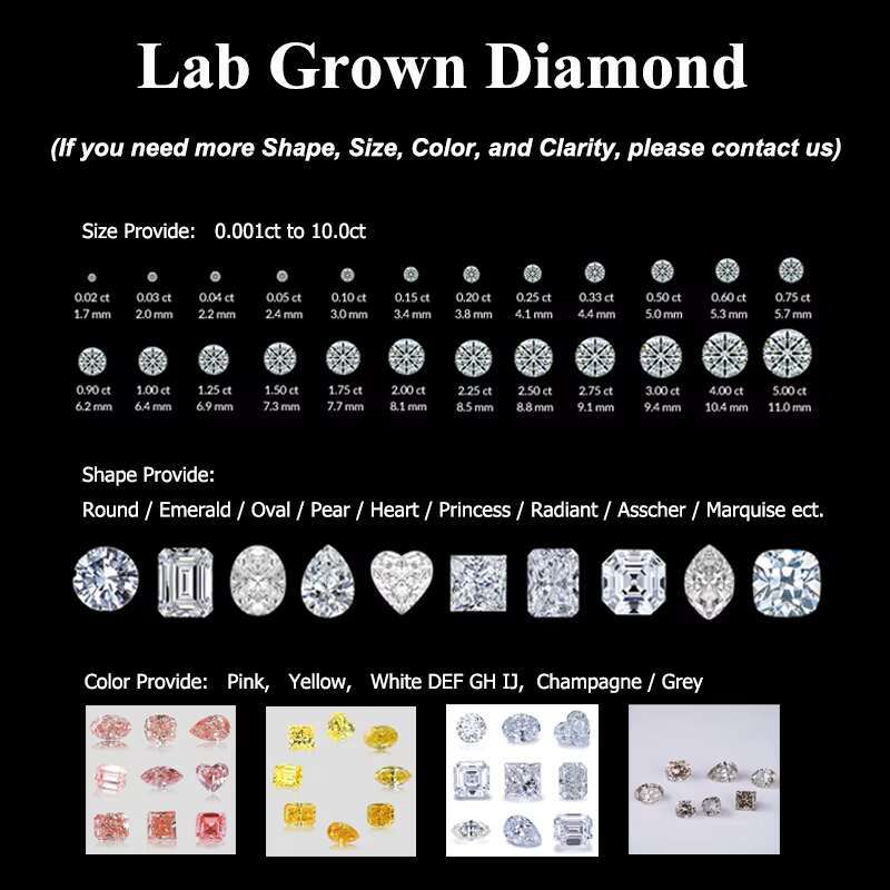 IGI Certificate 5CT Lab Created Diamond Large Size CVD Man Made Lab Grown Diamond for Jewelry Making
