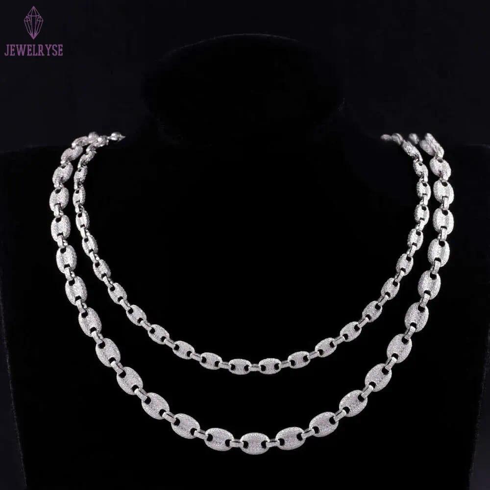Hot Sale Pig Nose Style 6MM 8MM Pass Dia Tester VVS Moissanite Gems with Sier Cuban Link Chain Jewelry