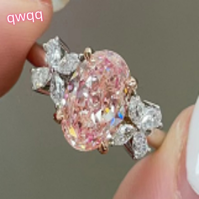 2.26 Ct Lab-grown Diamond VVS2Fancy Light Pink Oval Cut Ring Engagement Ring Classic