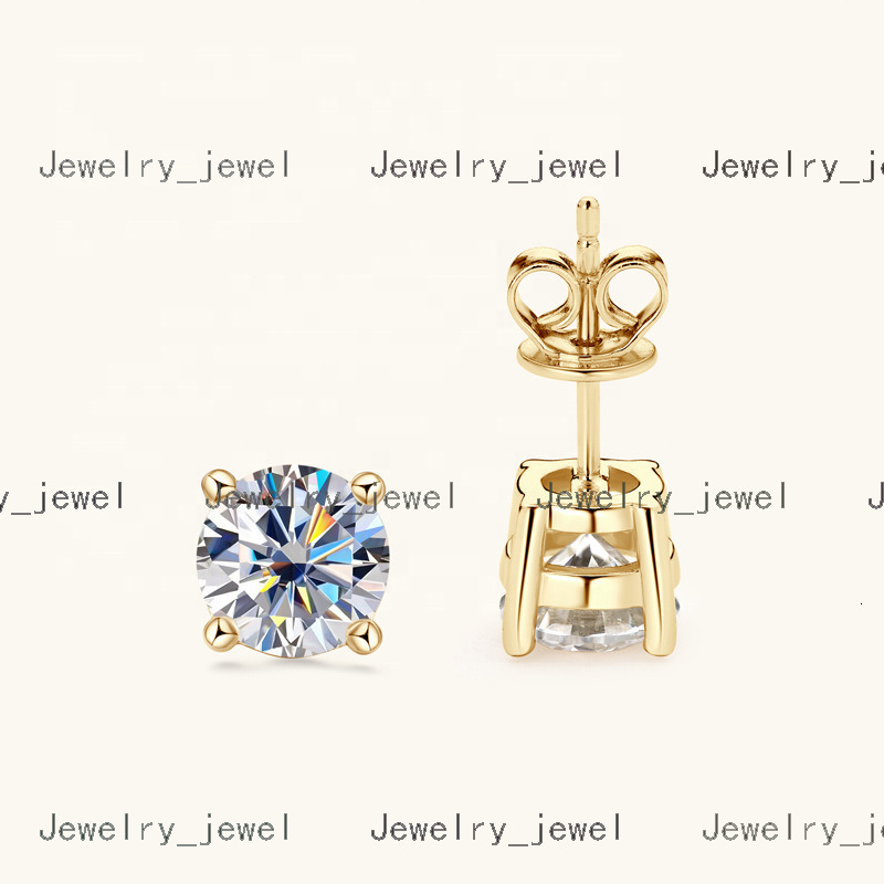 4 Prongs Set Classic Diamond Studs Round Cut 0.5-1.0cttw Hpht Lab Grown Diamond IGI Certified Earrings 18k Gold for Daily Wear