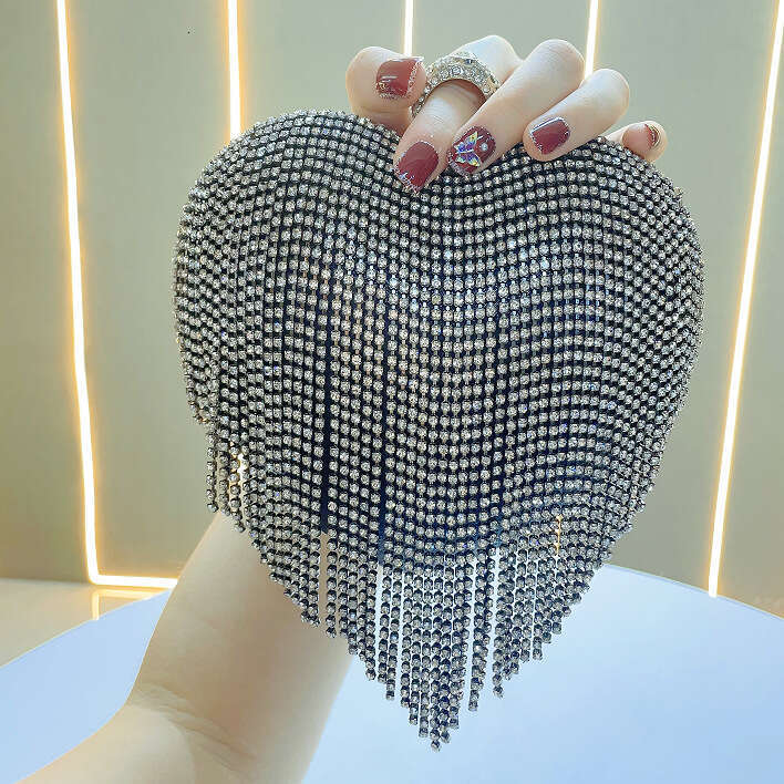 New Tassel Rhinestone Birthday Parties, Diamond Studded Hand-Held For Socialites, Diagonal Cross Banquet Bag