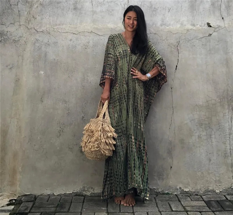 Womens beach wear long cover Kaftan casual dress swimsuit Ups 250415Z