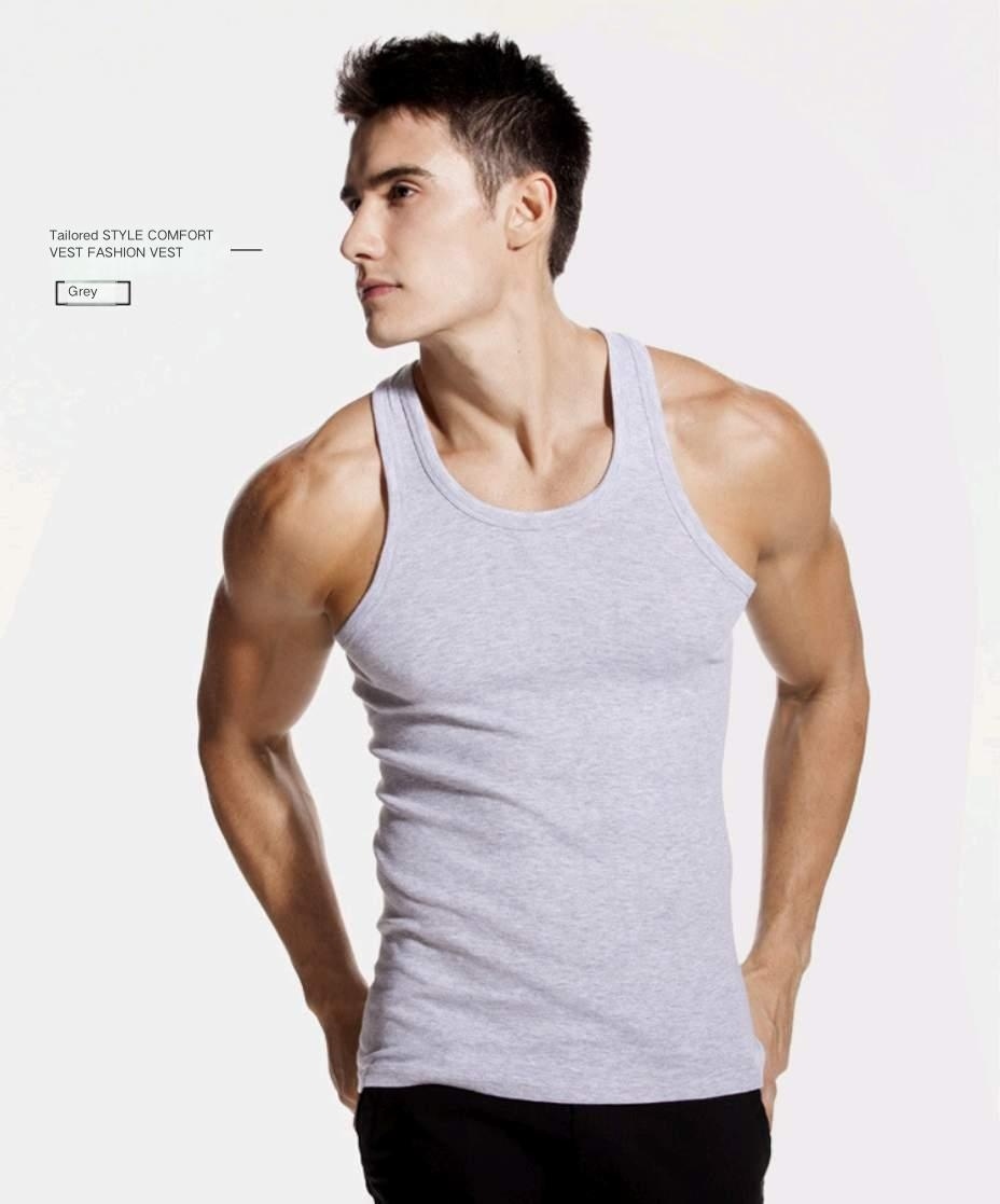 Youthful Style 100% Cotton Mens Workout Tank - Comfortable Casual Sweatshirt Tee