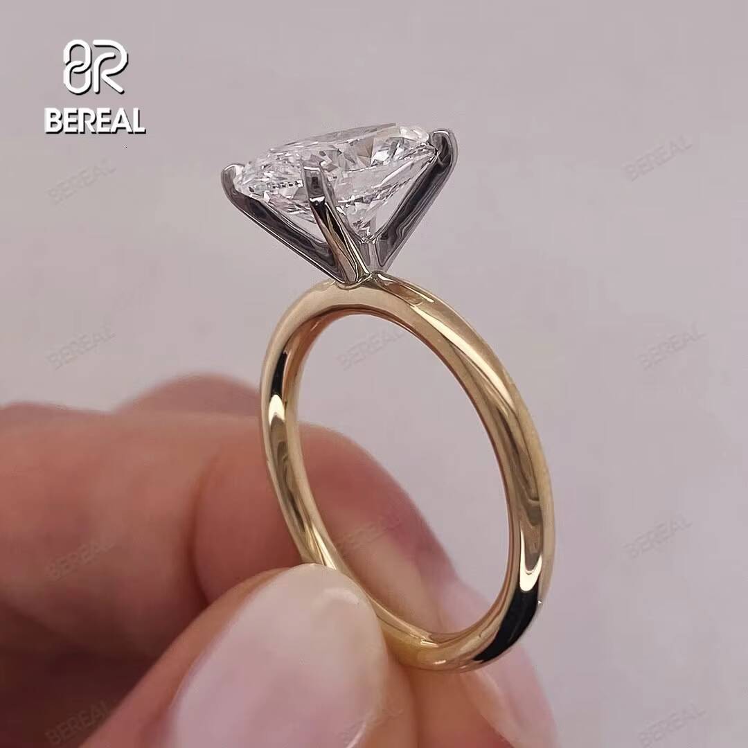Platinum Head Solitaire Ring Hot Selling Oval Cut Vvs Lab Grown Diamond 10K 14K 18K Gold Custom Unique Engagement Rings Jewelry