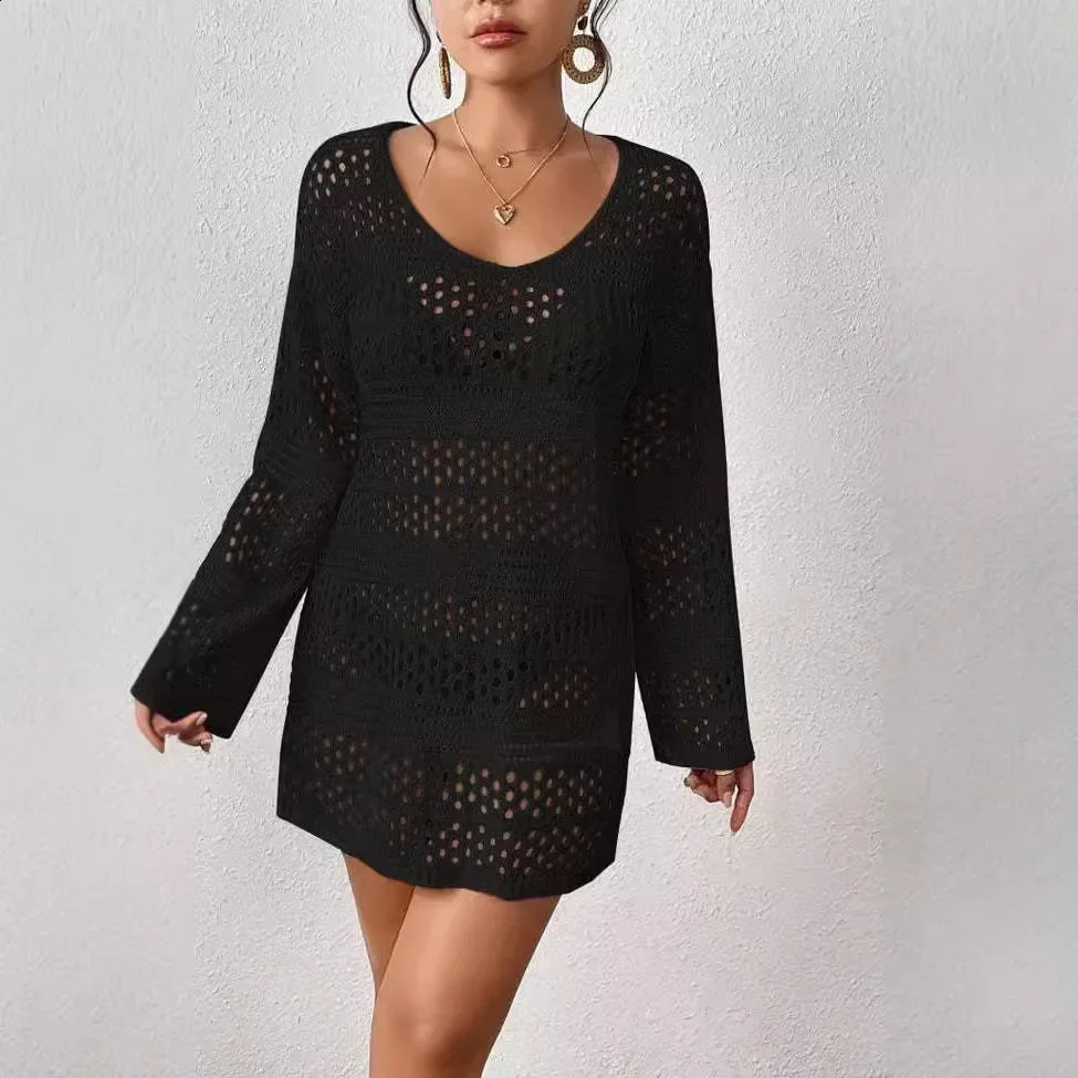 Lace hollow womens swimsuit covering beach dress summer vacation 250415Z