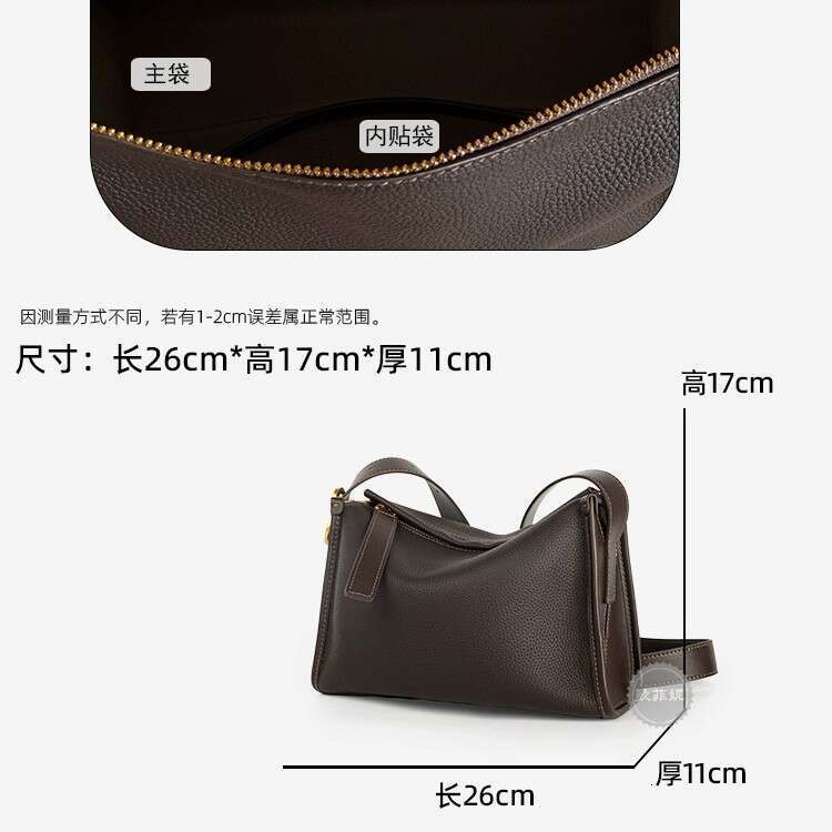 Ge Feni's new 2025 high-end texture top layer cowhide pillow bag, versatile genuine leather shoulder crossbody bag for women