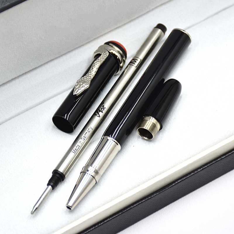High Quality Heritage Collection Black Metal Rollerball Pen Ballpoint Pen Special Design Snake Clip Office School Writing Ink Fountain Pens
