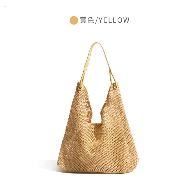 Ins Style Resort Beach Bag CKKUI Straw Simple Woven Beach Vacation Lazy Style Tote Shoulder Bag KQ