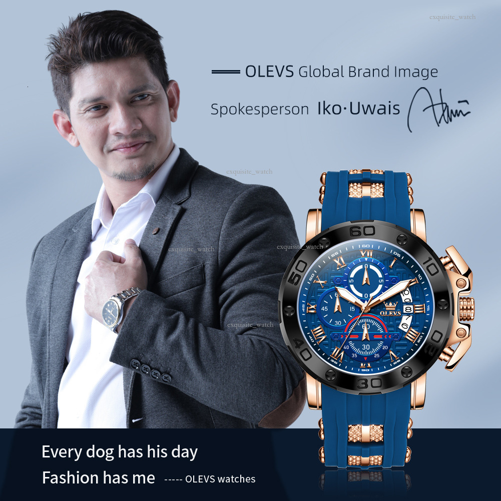 OLEVS Brand Designer Men S Watches Outdoor Casual Business Waterproof Silicone Straps Multi-functional Luminous Quartz Men's Watches Free Deliver