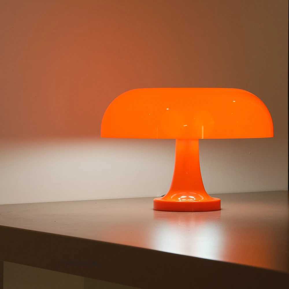Mushroom table lamp minimalist modern bedroom bedside lamp Danish designer orange decorative table lamp Z250618