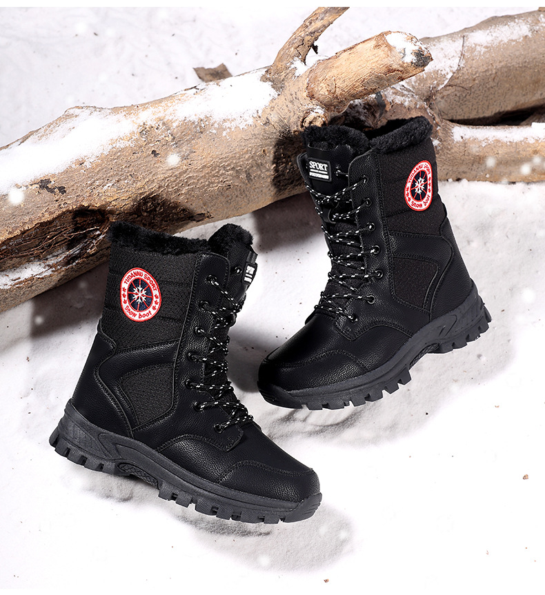 Designer Outdoor Boots Middle Boots Women's Shoes Winter Rain Boots High Top Lace-Up Thick-Soled Waterproof Fashion Outdoor Hiking Snow Boots Eur