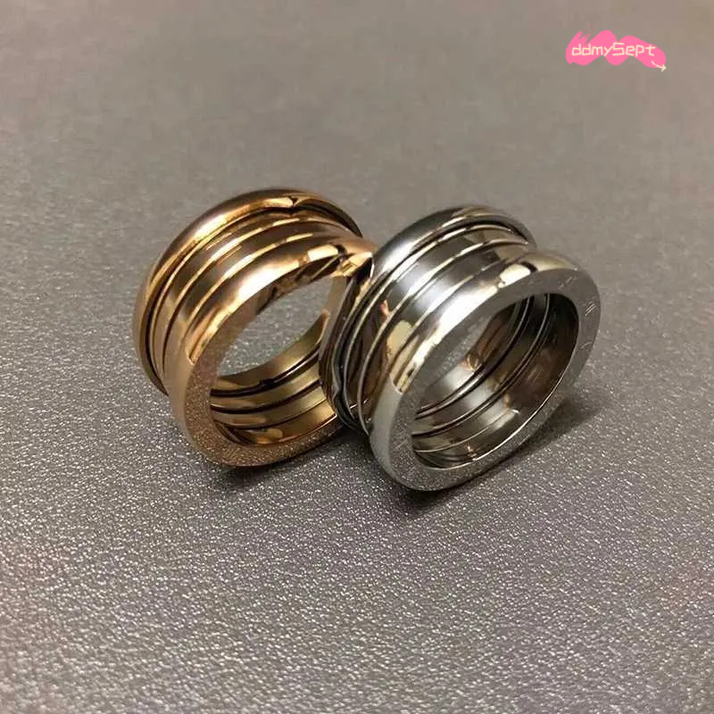 Fashion Spring Rings For Women Stainless Steel Couple Men Casual Finger Ring Designer Luxury Trendy Hip Hop Party Jewelry GiftW251017 ddmysept