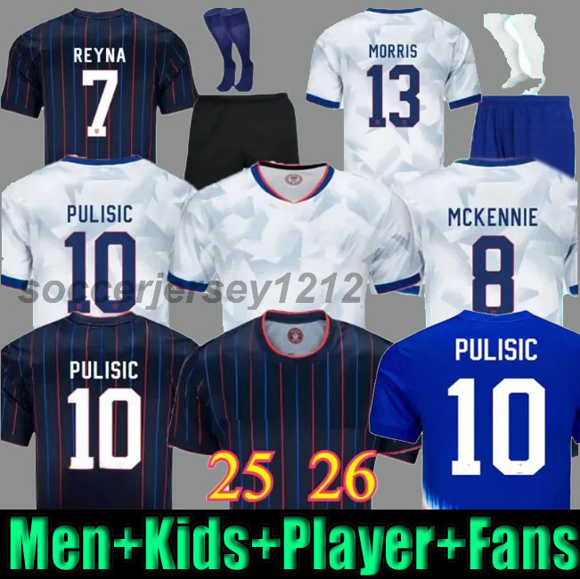 25 26 Soccer Jerseys PULISIC 2026 Woman Kids Kit 2025 Home Away Football Shirts Men Player Version SMITH MORGAN USAS BALOGUN MUSAH McKENNIE ADAMS Sets