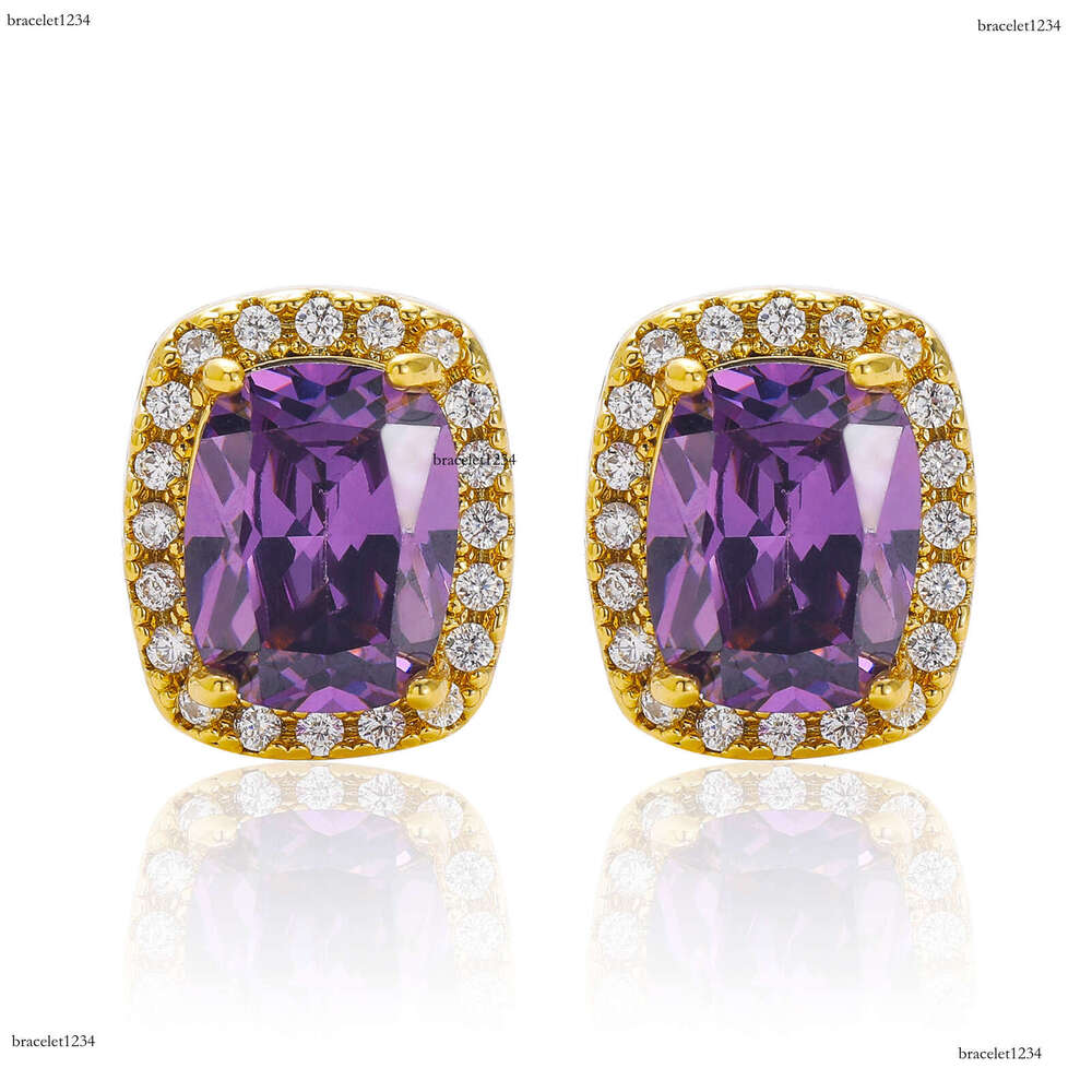Luxury Hip Hop all hip hop colored ice out VVS Moissanite men's and women's earrings Free delivery