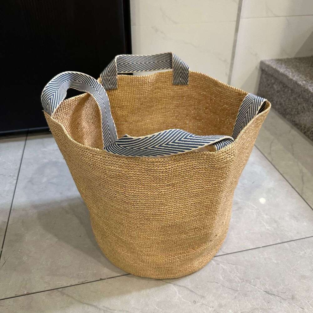 Ins Style Resort Beach Bag Lafite Grass Woven Women S Summer Large Capacity Crossbody Beach Vacation Bucket Tote Handheld Shoulder Bag KQ