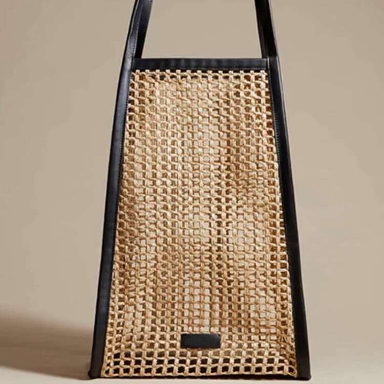 Ins Style Resort Beach Bag Spring Summer New Fashionable Simple Handbag Single Shoulder Underarm Hollow Grass Woven Bag Beach Vacation KQ