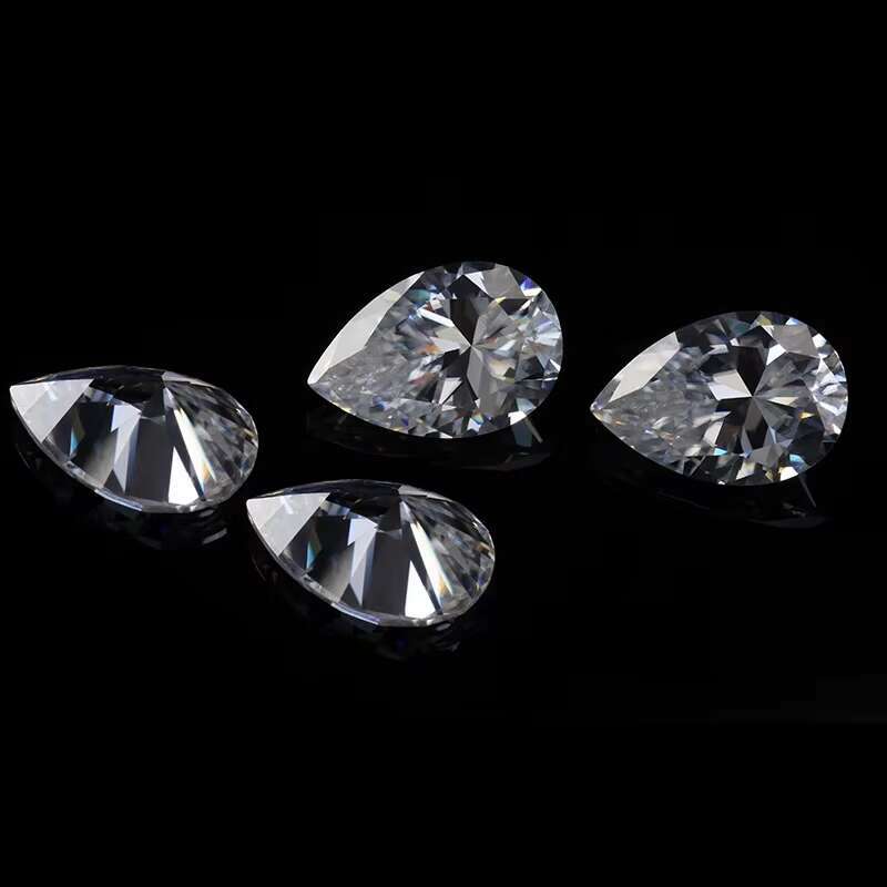 Wholesale Certified Moissanite Pear Stones VVS DEF Diamond Moissanite White Pear Moissanite Diamond test Pass for Jewelry Making