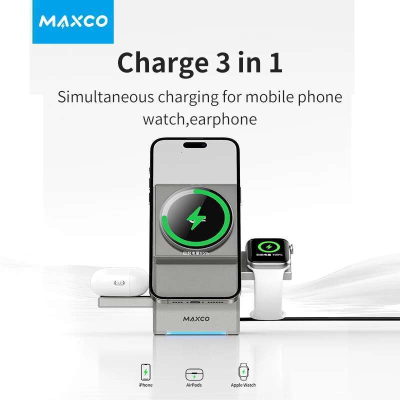 ess Charger Stand Magnetic Qi2 15W Fast Charging for iPhone 12 13 14 15 16 Apple Watch 9 8 7 6 5 2 3 Pro