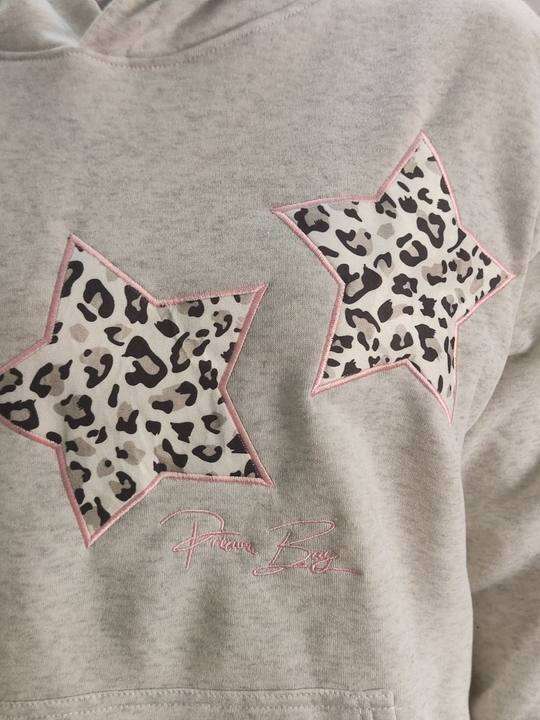2025 star embroidered hooded versatile loose casual pullover hoodie