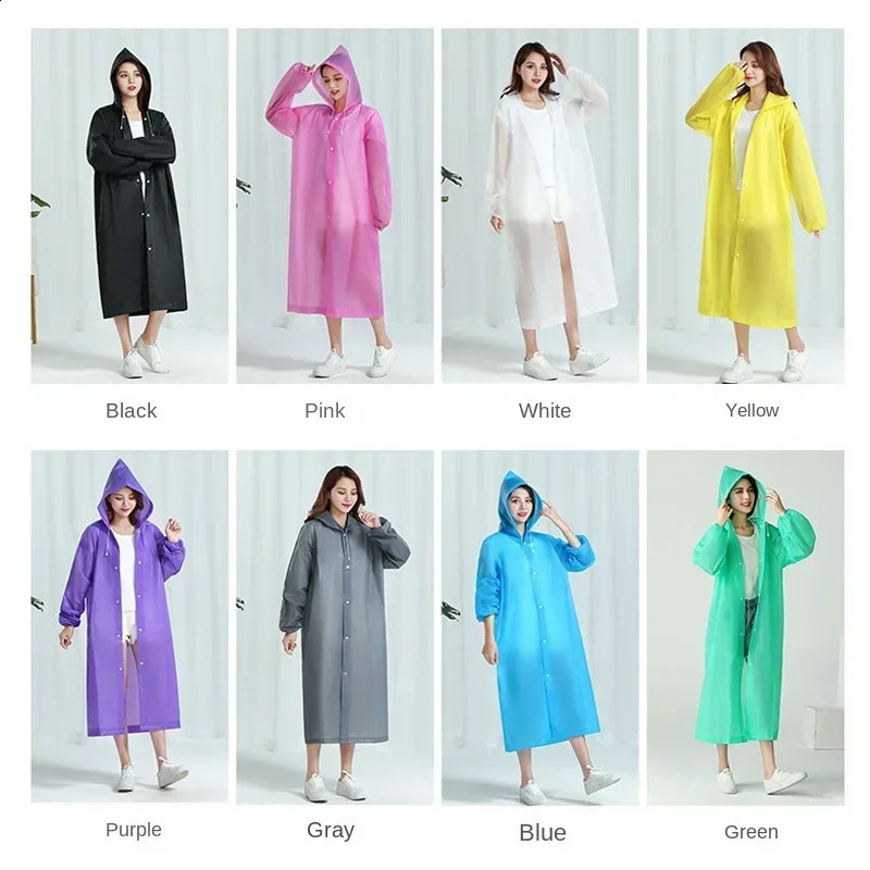 Premium Quality EVA Motorcycle Raincoat with Hood 1 Piece Unisex Rainwear for Women and Men See-through Waterproof Bodysuit 250421
