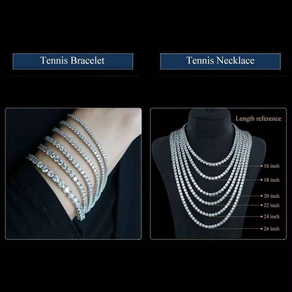 Wholesale Lab Grown Diamond Jewelry 14K/18K Solid Gold Lab Grown Diamond Tennis Necklace