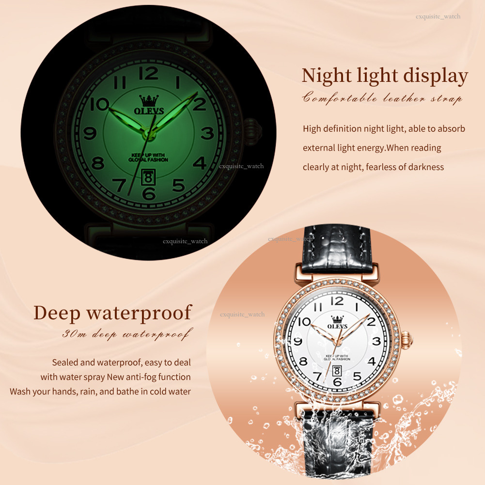 OLEVS Brand Designer Watches For Ladies And Students Simple Quartz Watches With Diamond-encrusted Bezels Luxury Watches Free Delivery And Wholesale