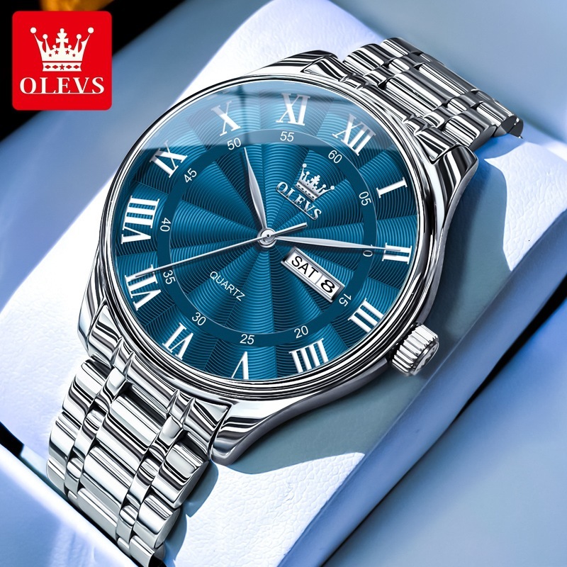OLEVS Brand Designer Men's Watch All-in-one Dropshipping Cross-border Best-selling Waterproof Double Calendar Luxury Men's Watch