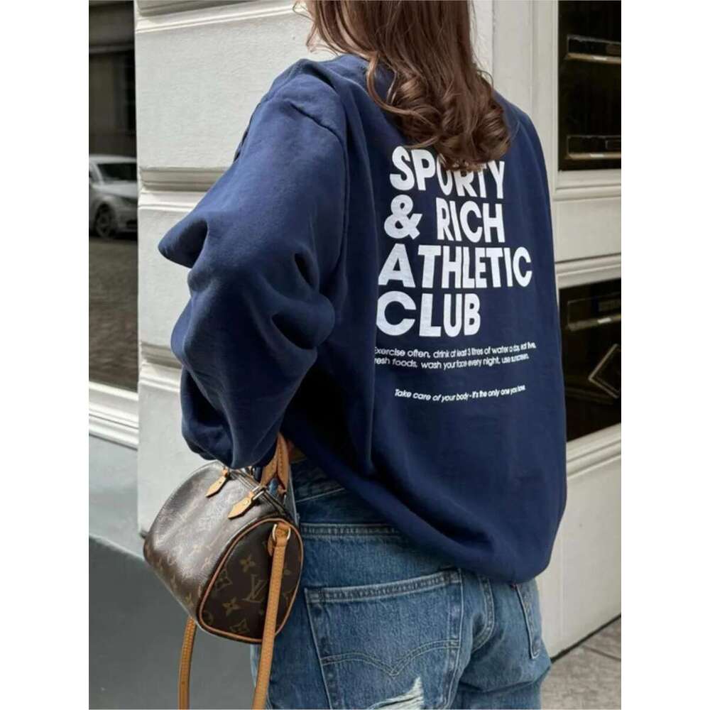 Designer Women's Clothing Letter Print Sweatshirts Autumn Winter O Neck Long Sleeve Sweatshirt Streetwear Vintage Casual Pullover Tops Designer&#