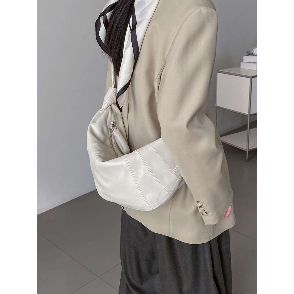 Designer Bag Sheepskin Genuine Leather Cow Shoulder Diagonal Cross Croissant Armpit Sheep Horn