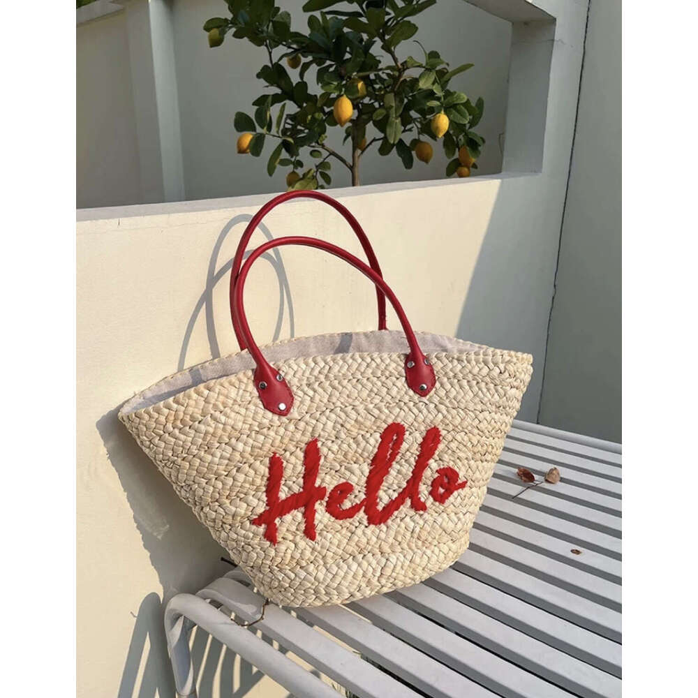 Ins Style Resort Beach Bag Korean Dongdaemun Instagram Blogger S Same One Shoulder Grass Woven Bag Large Capacity Handheld Vacation Style Beach Bag KQ