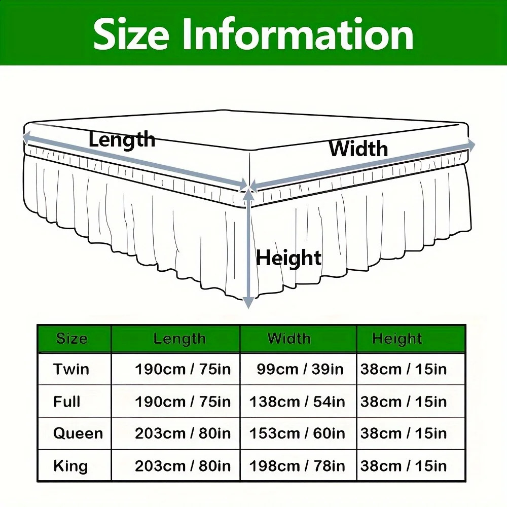 1Pc Breathable Dustproof Bed Skirt With Elastic Band - Contemporary Style Cover For Bedroom 250415