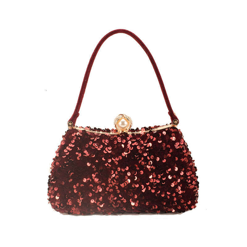 New Sequin Dinner Women's Handheld Diamond Set Dress Solid Color Shoulder Bag