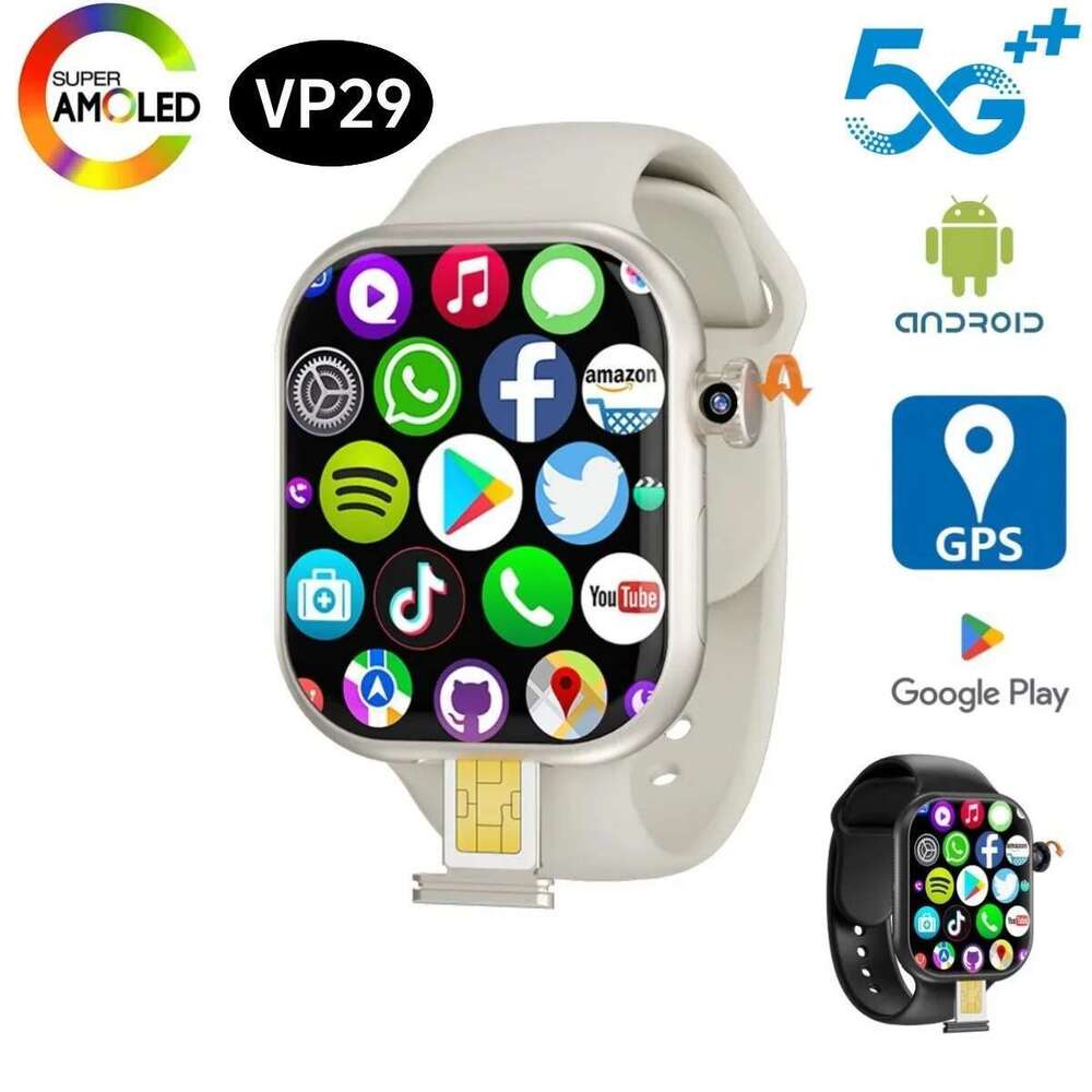 VP29Smart Watches Smartwatch With Android 10.0 OS 2.29inch Amoled Rotating Camera GPS WIFI NFC Google Play Store