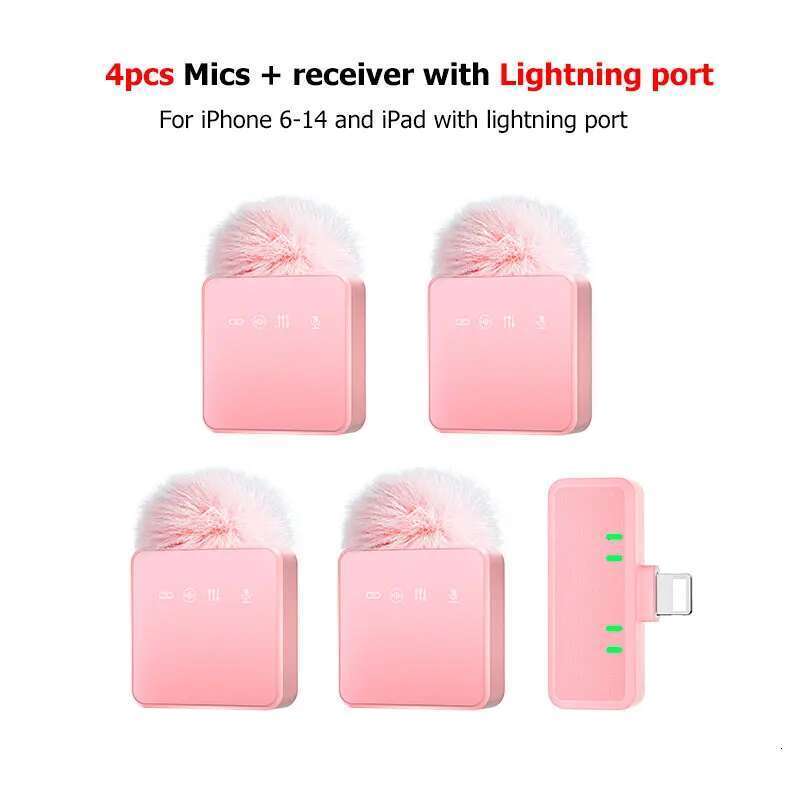 Portable microphone, 1-4 people to use simultaneously, suitable for mobile live streaming and video recording