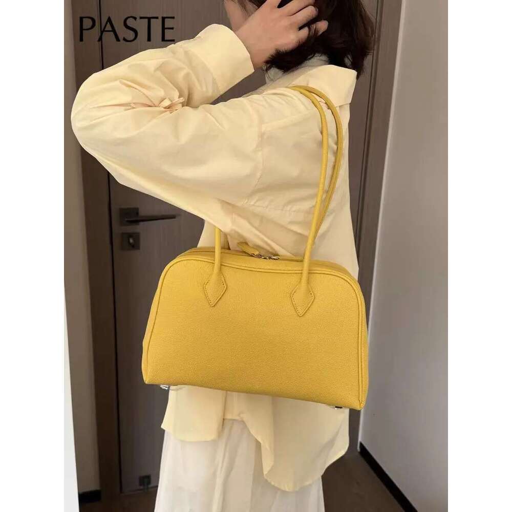 Designer Bag 2025 Hot Sale Yellow Blue Color Long-Handle Bowling Tote Designer High Quality Cow Leather Women Handbag Underarm Shoulder Bag Luxury Bag