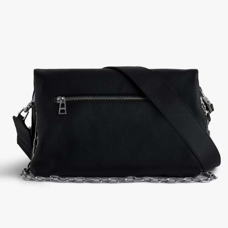 New Vintage Women Wing Large Capacity Black Leather Shoulder Stylish Design Casual Outdoor Ladies Envelope Bag