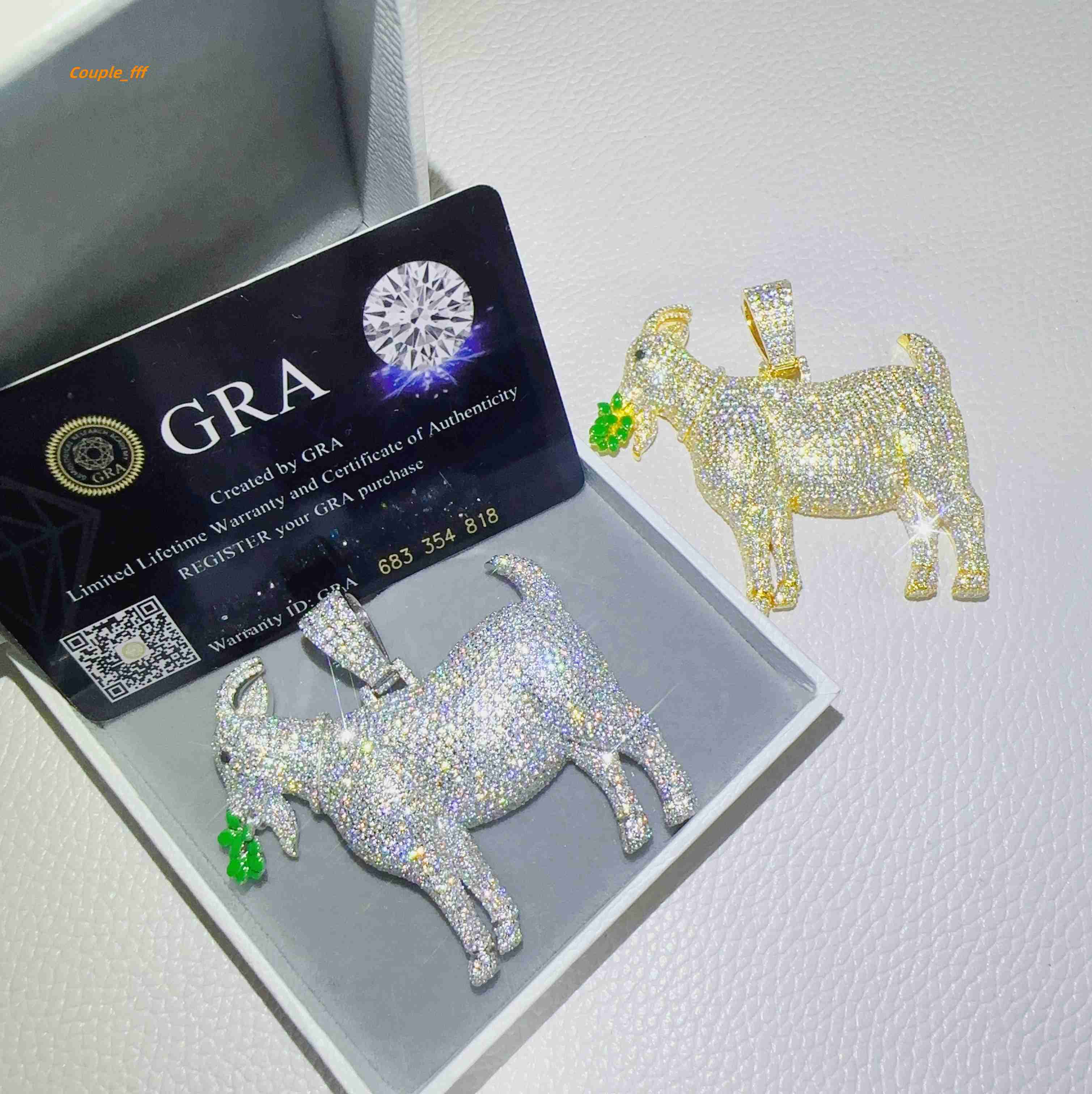 Moissanite Jewelry Hip Hop Sheep Eat Grass Pendant Custom 925 Sterling Silver Pendant for Men Women