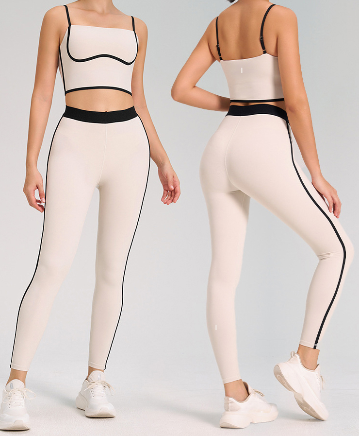 New color blocked quick drying sports vest for women's fitness shock-absorbing fixed cup Naked double-sided brushed outdoor running fitness camisole A4023 Clothes